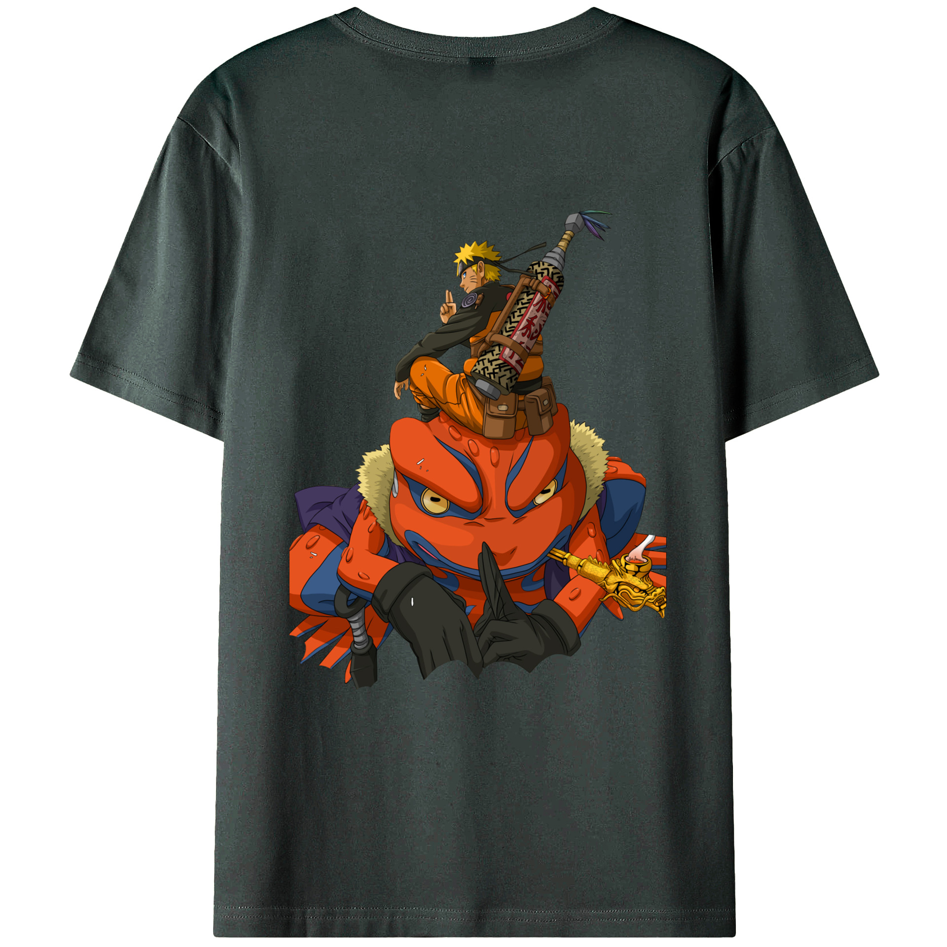 （画像用） NARUTO -ナルト- うずまき ナルト Uzumaki Naruto 綿100％ メンズ半袖Tシャツ（バックプリント） 通気性